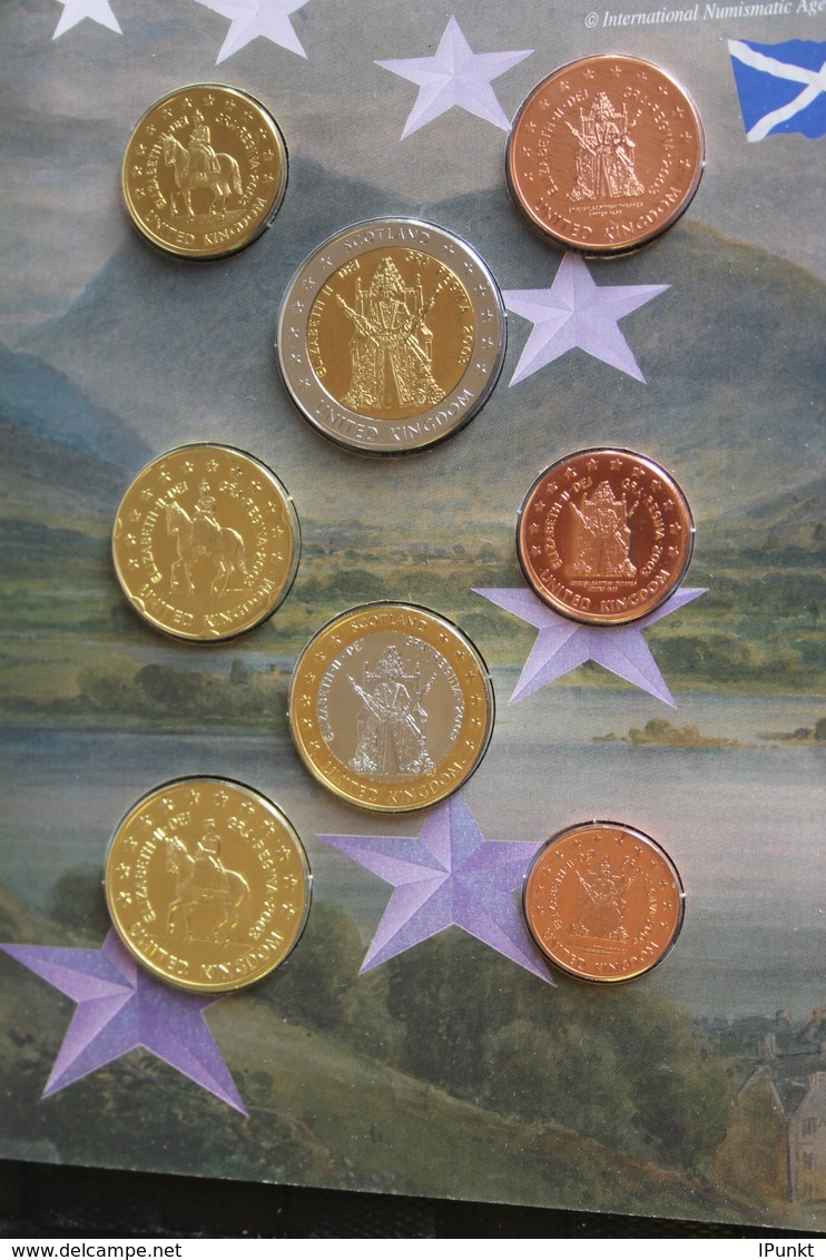 United Kingdom Kursmünzensatz 2003; EURO Pattern Set; Prototype, Probemünzen Im Folder - Variëteiten En Curiosa