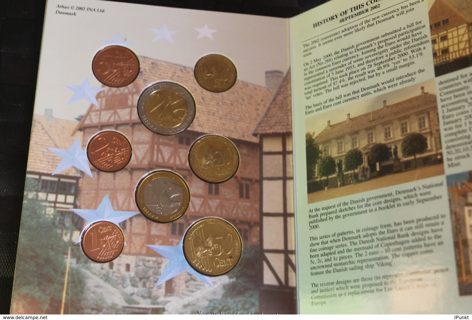 Dänemark Kursmünzensatz 2002; EURO Pattern Set; Prove, Probemünzen Im Folder - Variétés Et Curiosités