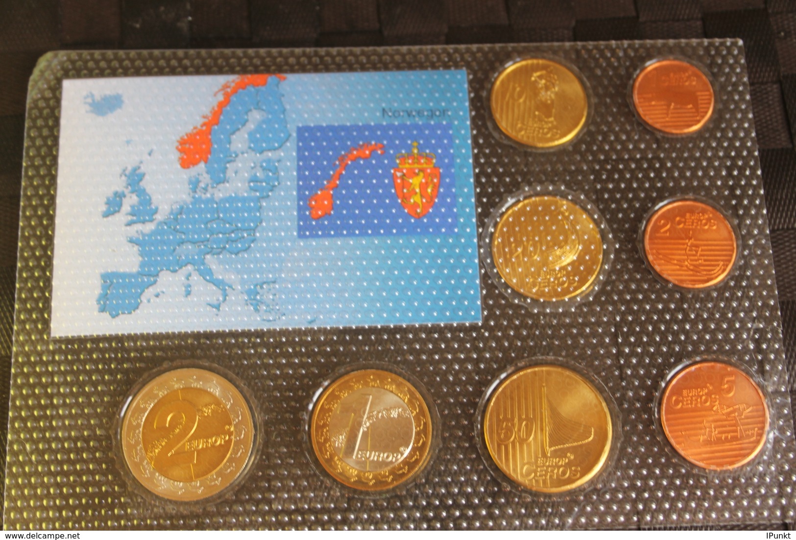 Norwegen Kursmünzensatz 2004; EURO Pattern Set; Prototype, Probemünzen Im Folder - Variëteiten En Curiosa