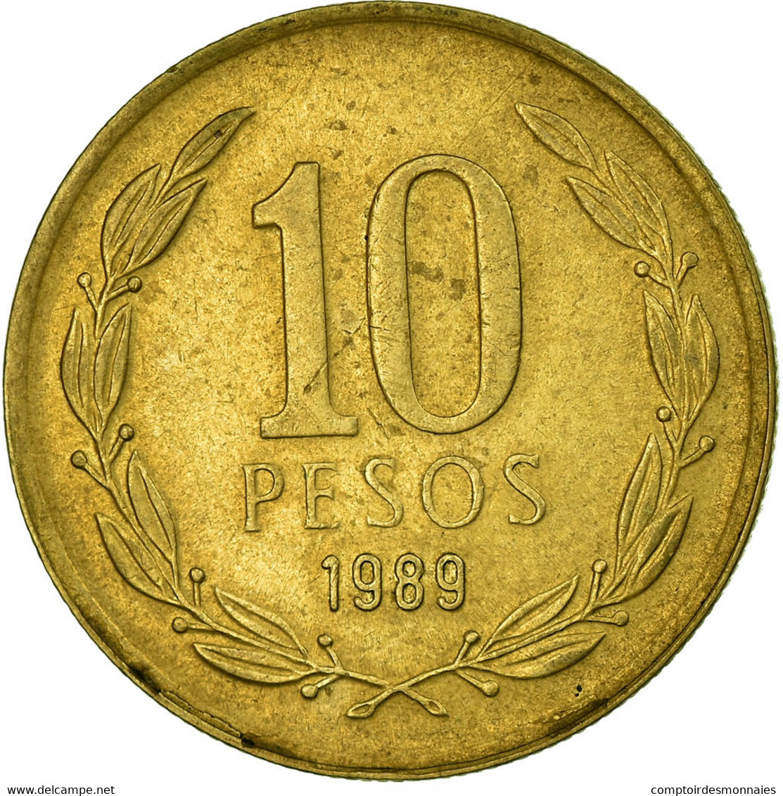 Monnaie, Chile, 10 Pesos, 1989, Santiago, TTB, Aluminum-Bronze, KM:218.2 - Chile