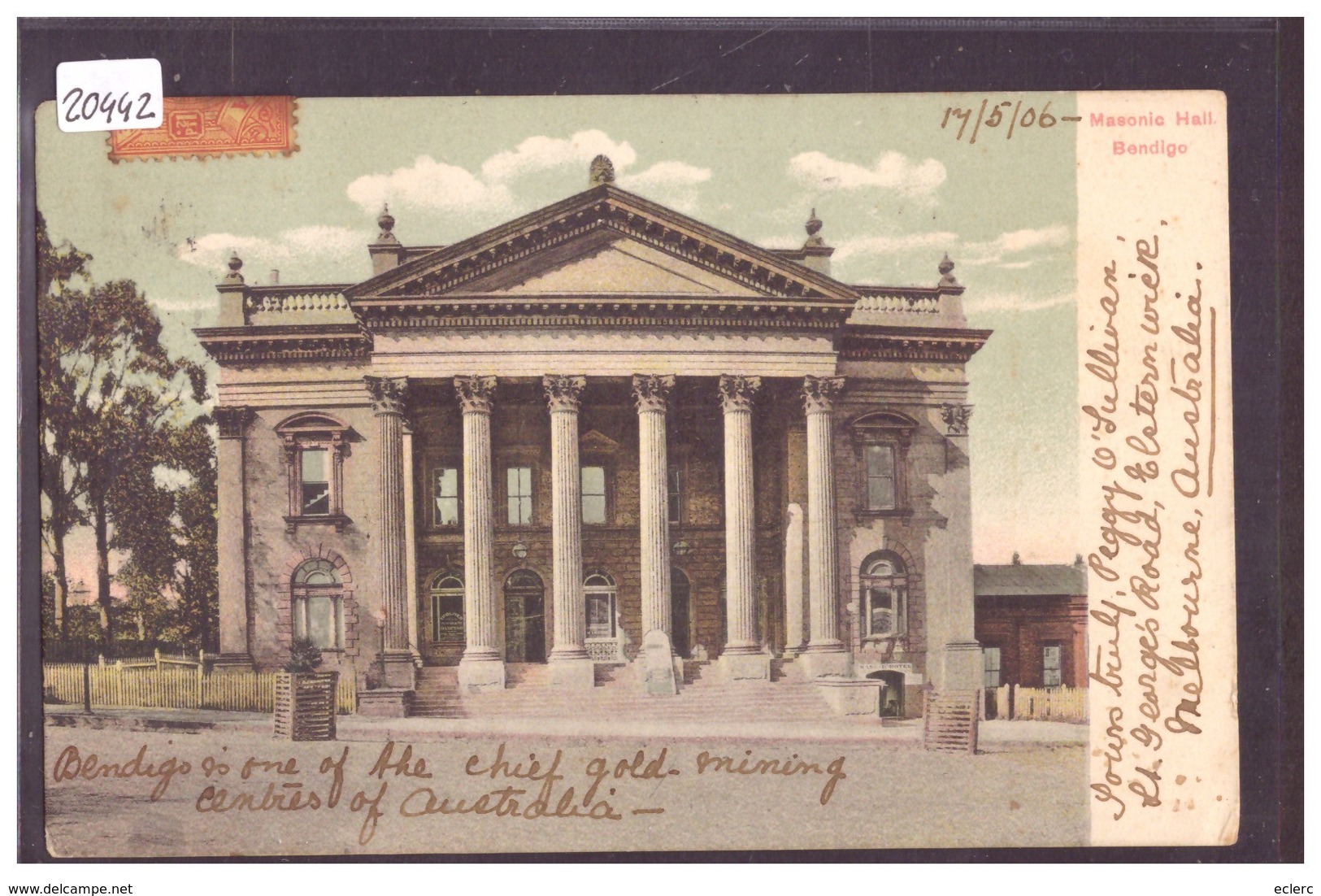 AUSTRALIA - BENDIGO - MASONIC HALL - TB - Bendigo