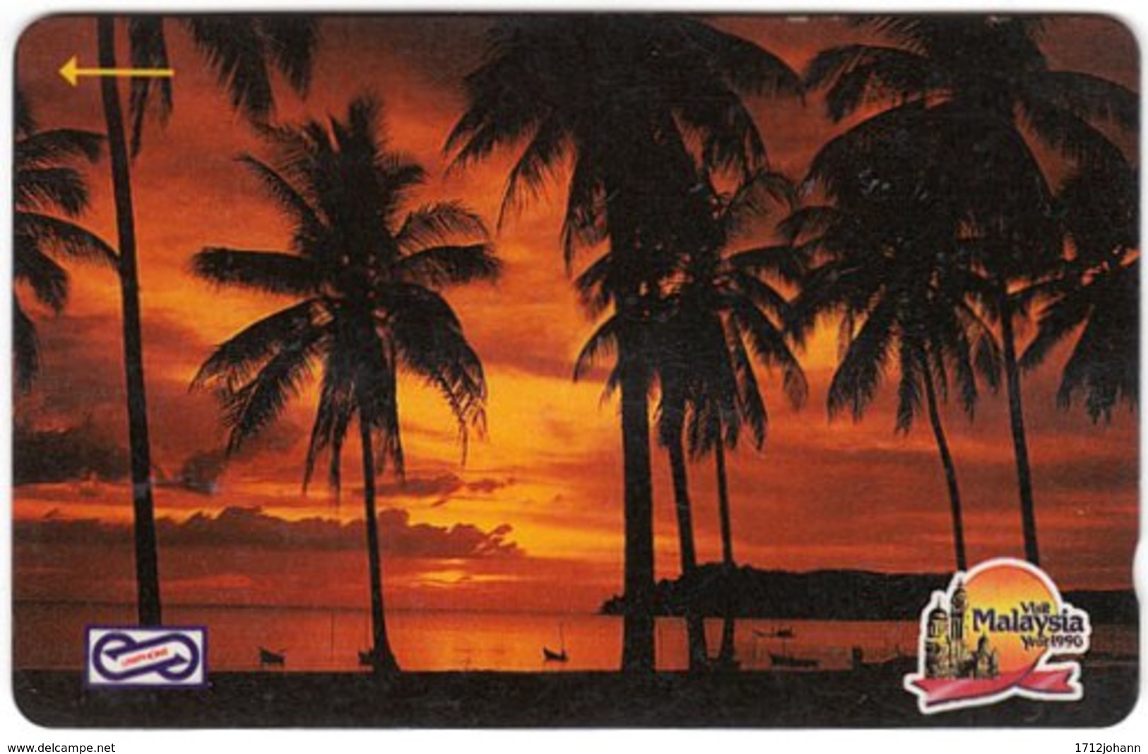 MALAYSIA A-962 Magnetic Uniphonekad - Landscape, Coast, Sunset - 4MSAB - Used - Malaysia