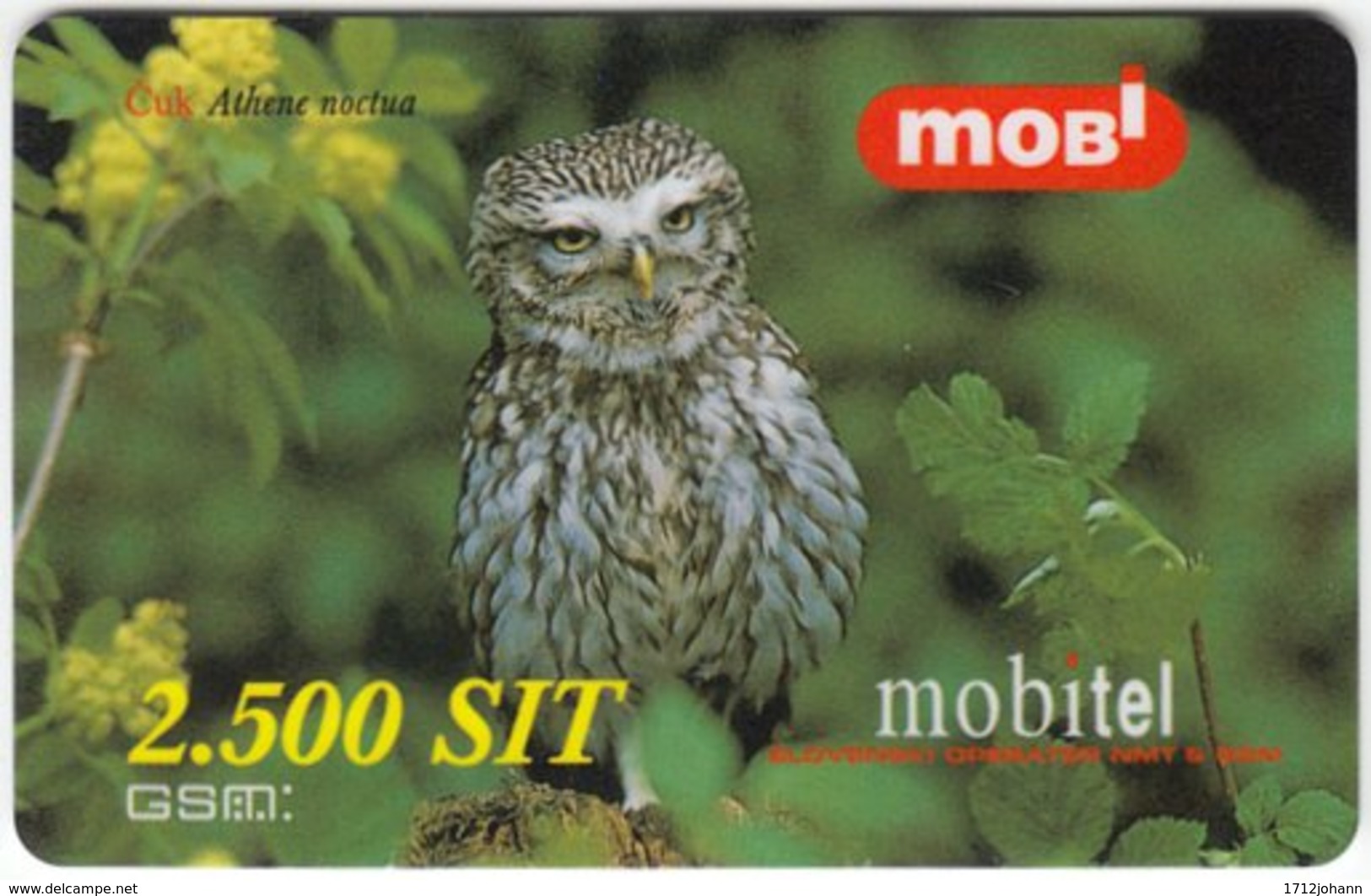 SLOVENIA B-468 Prepaid Mobi - Animal, Bird, Little Owl - Used - Slovenië