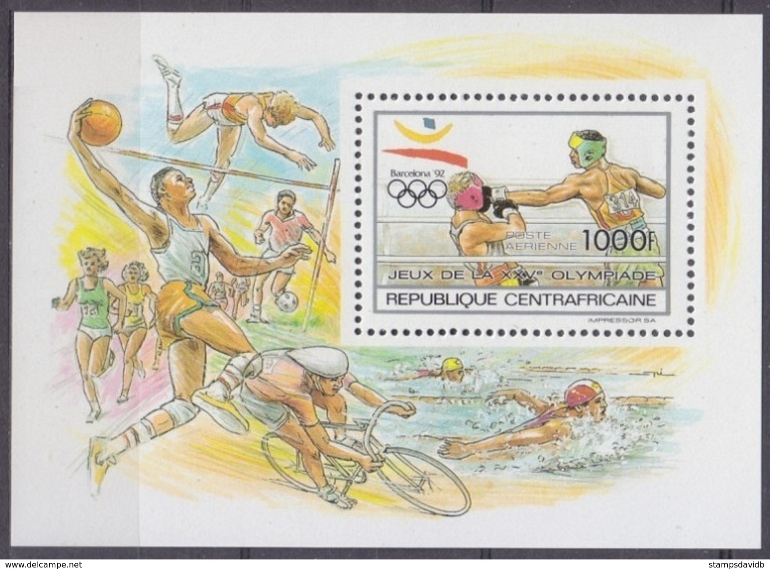 1990	Central African Republic	1435/B503	1992 Olympic Games In Barcelona	8,50 € - Summer 1992: Barcelona