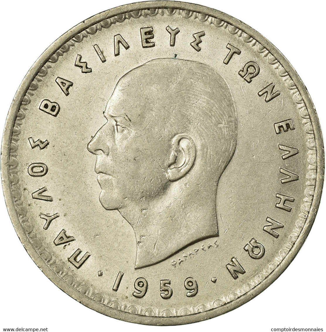 Monnaie, Grèce, Paul I, 10 Drachmai, 1959, TTB+, Nickel, KM:84 - Grèce