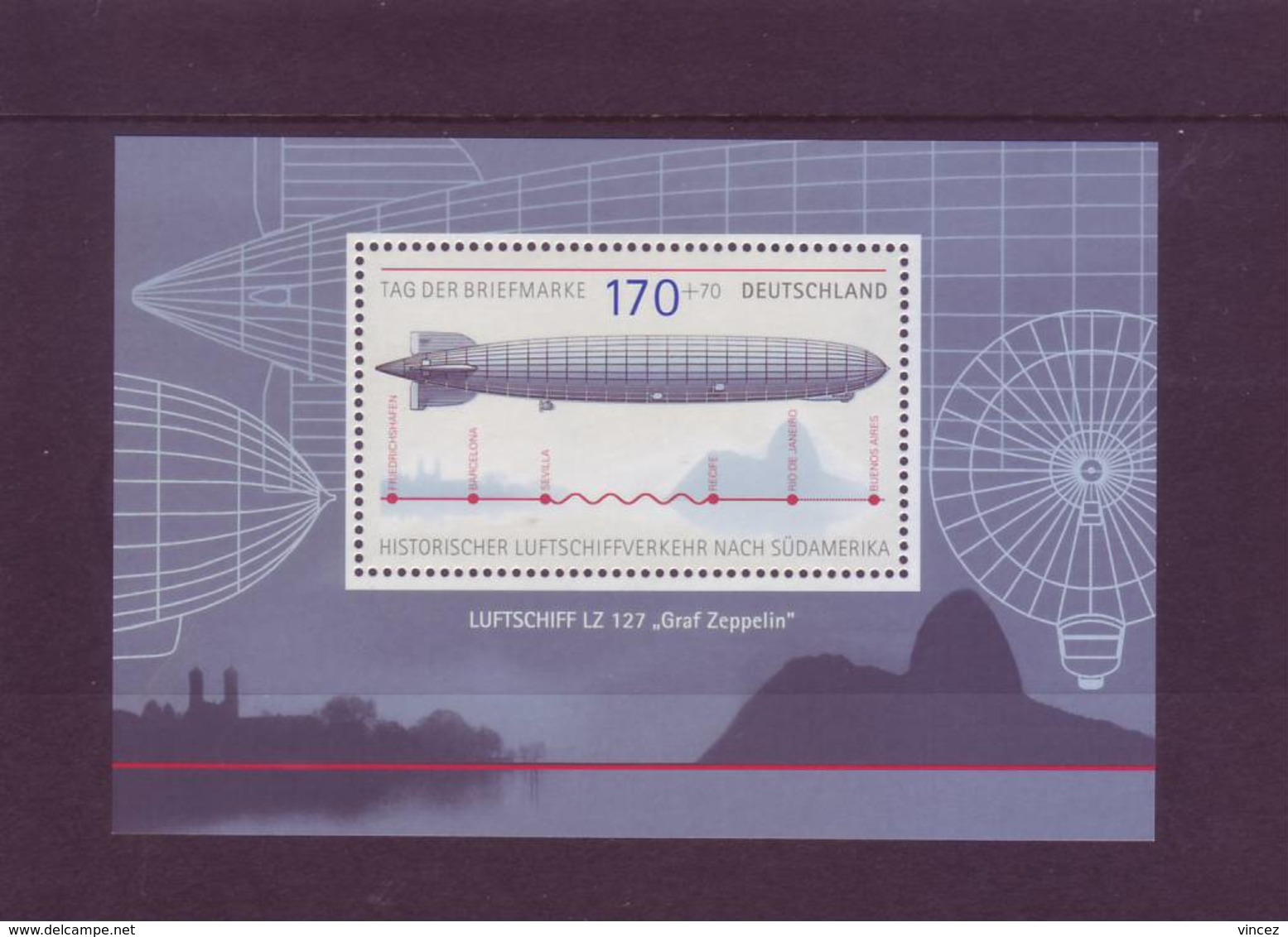 Germania 2007 - Dirigibile "Graf Zeppelin" - BF68 MNH** Integro - Otros & Sin Clasificación