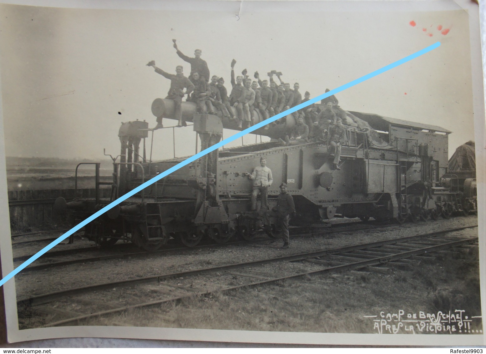 Photo ABL RAILWAY Railroad HEAVY GUN SK L/40 Bruno 280mm Artillerie Sur Voie Ferrée BRASSCHAAT 1927 Train Trein - Guerre, Militaire