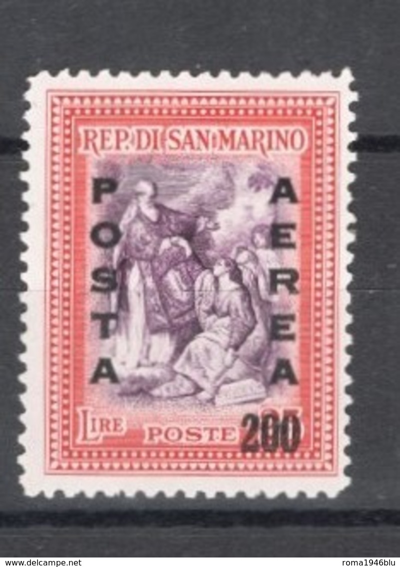 SAN MARINO 1948 POSTA AEREA ALBERONIANA 200 LIRE ** MNH - Posta Aerea