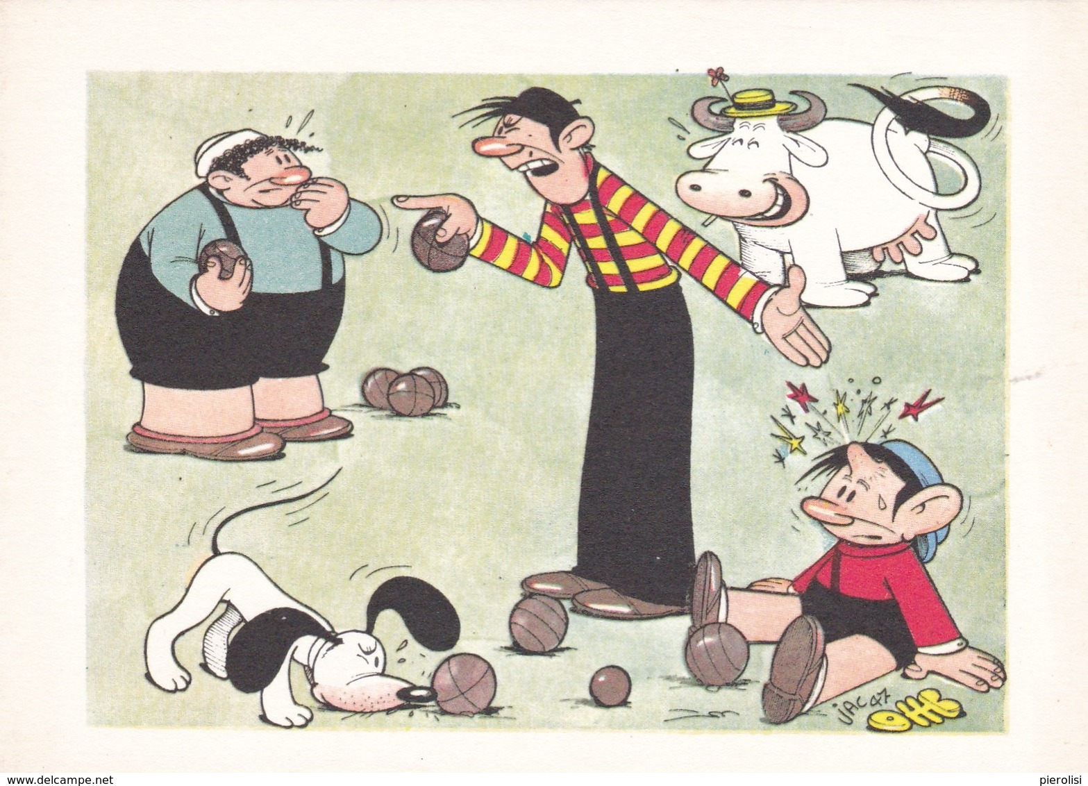 (TEM072) - GLI SPORT SECONDO JACOVITTI - SERIE 5 CARTOLINE (1946 - 1947) - Humour