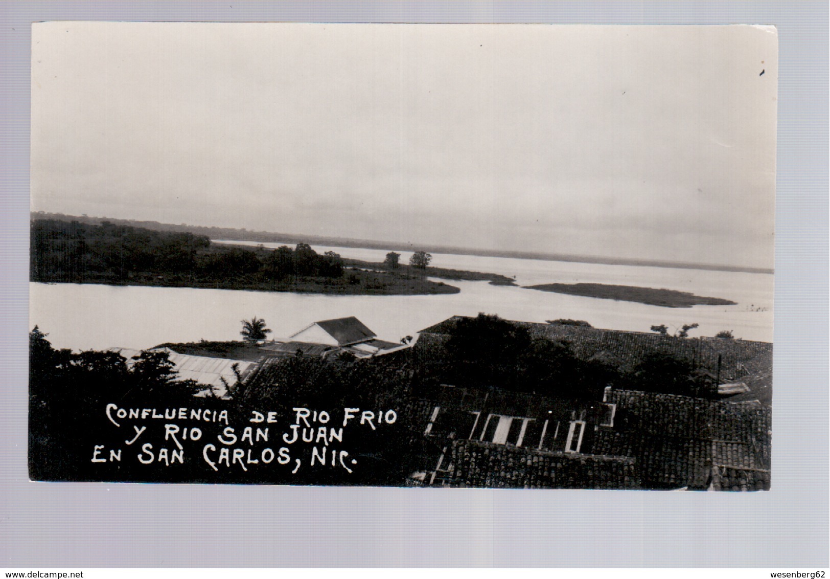 Nicaragua Confluencia De Rio Frio Y Rio San Juan En San Carlos Ca 1930 A. Diaz Photo Old Postcard - Nicaragua