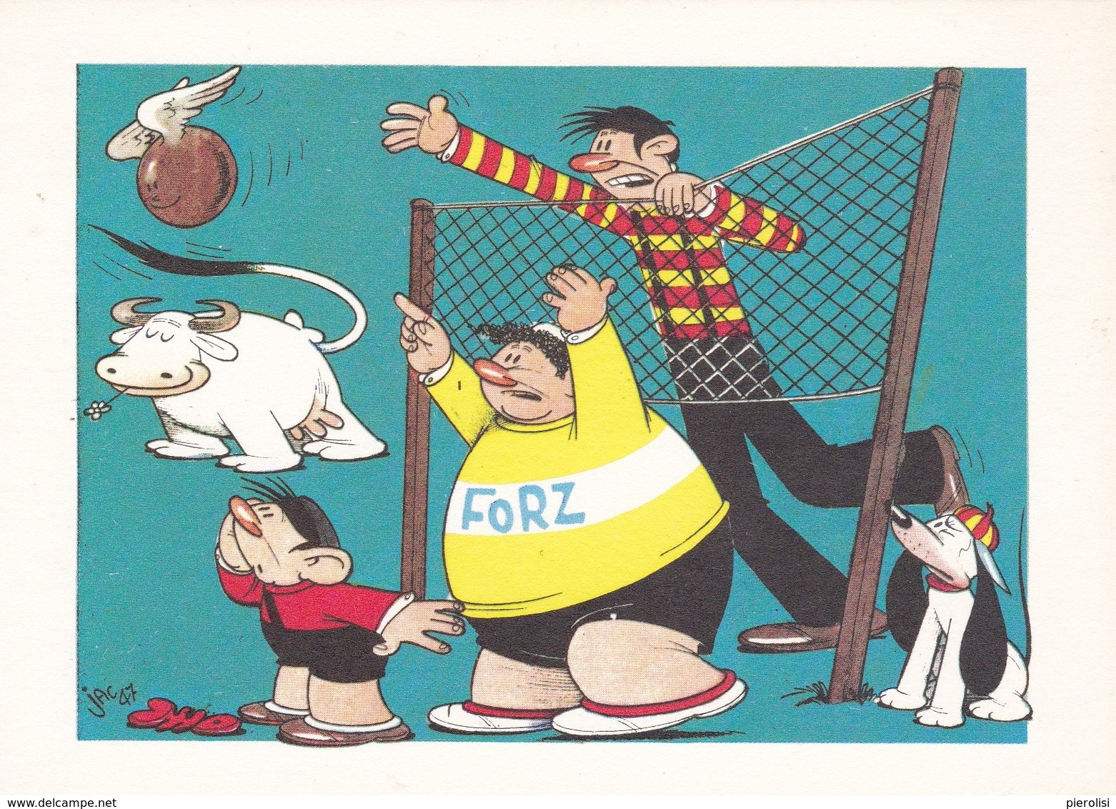 (TEM074) - GLI SPORT SECONDO JACOVITTI - SERIE 5 CARTOLINE (1946 - 1947) - Humour