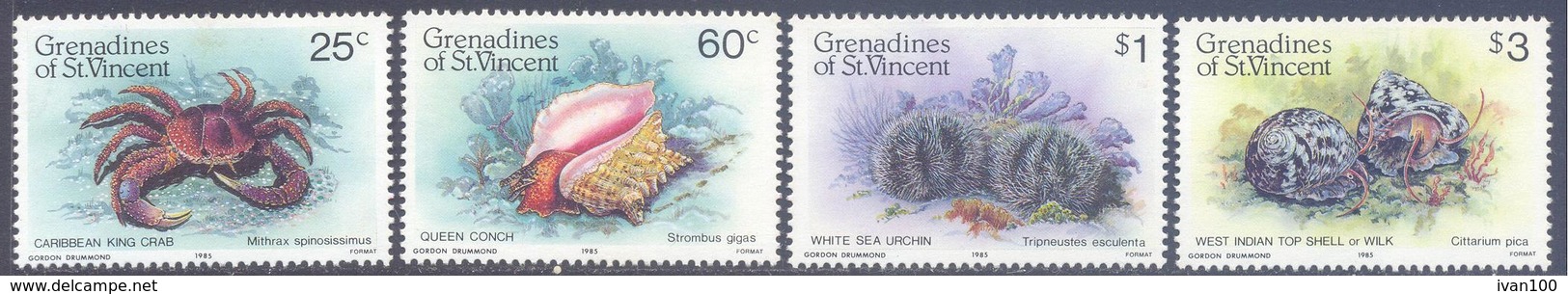 1985.Grenadines Of St. Vincent, Marine Life, 4v, Mint/** - St.Vincent & Grenadines