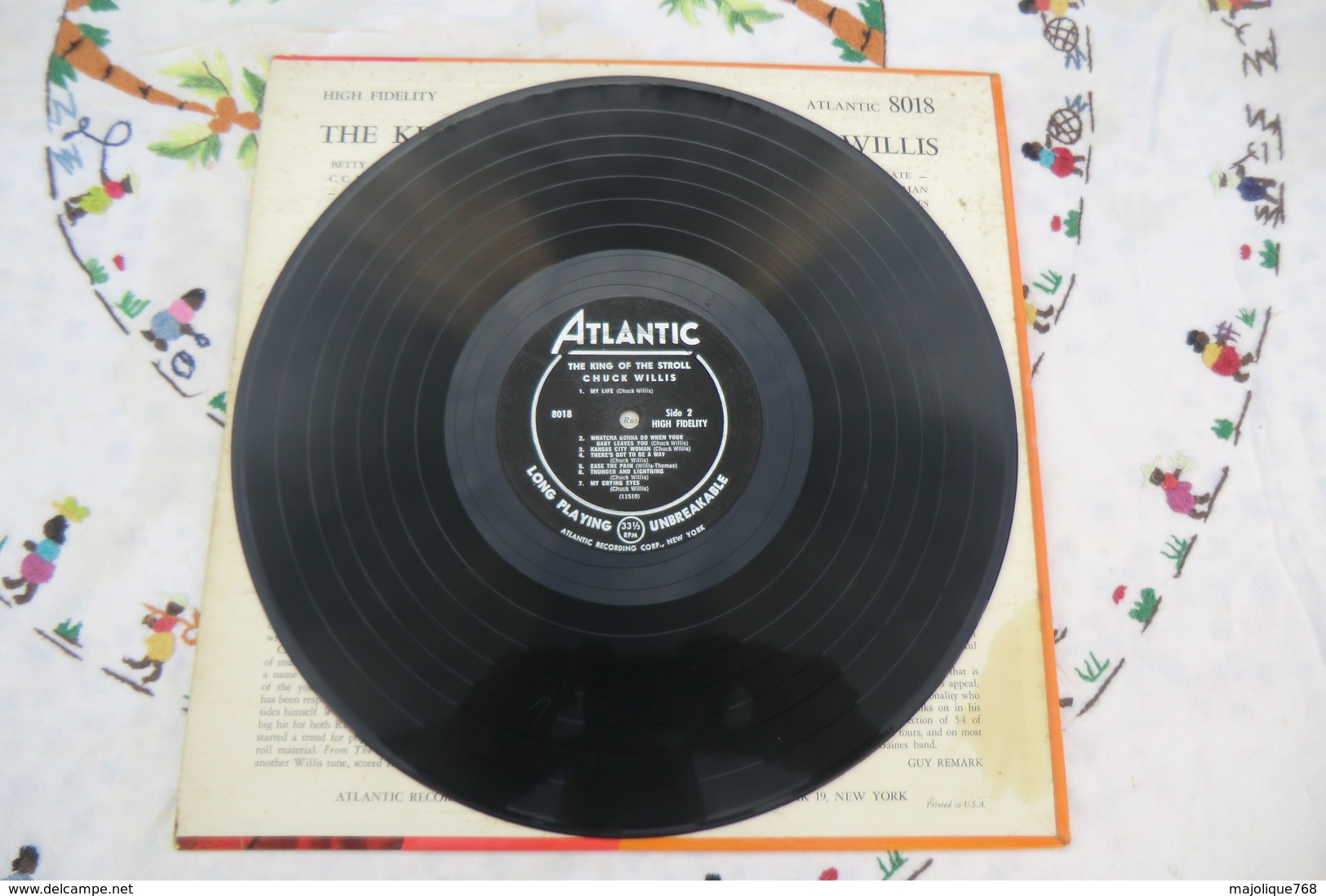 Disque De Chuck Willis - The King Of The Stroll - Atlantic 8018 - 1958 - Soul - R&B