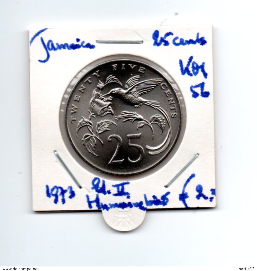 JAMAICA 25 CENTS 1973 HUMMINGBIRD - Jamaica