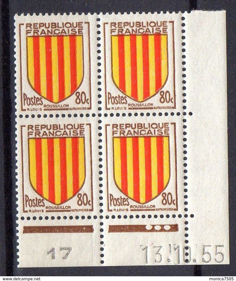 FRANCE (COINS DATES) : Y&T  N° 1046  DU  13/01/1955  TIMBRES  NEUFS  SANS TRACE  DE  CHARNIERE ,   A  V0IR . - 1950-1959