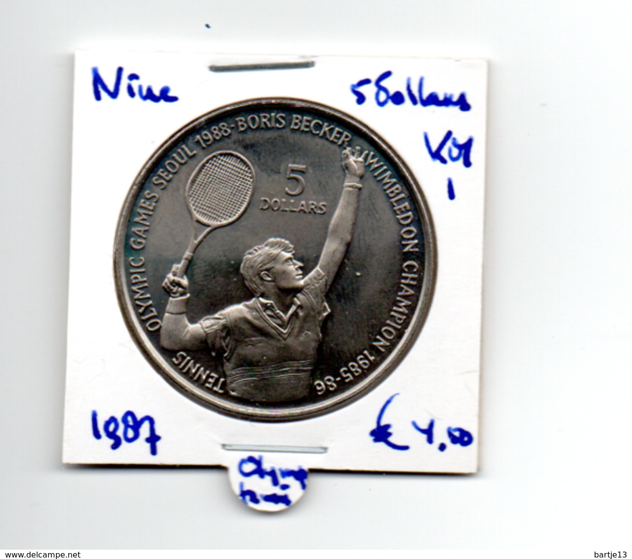 NIUE 5 DOLLARS 1987 TENNIS OLYMPICS - Niue