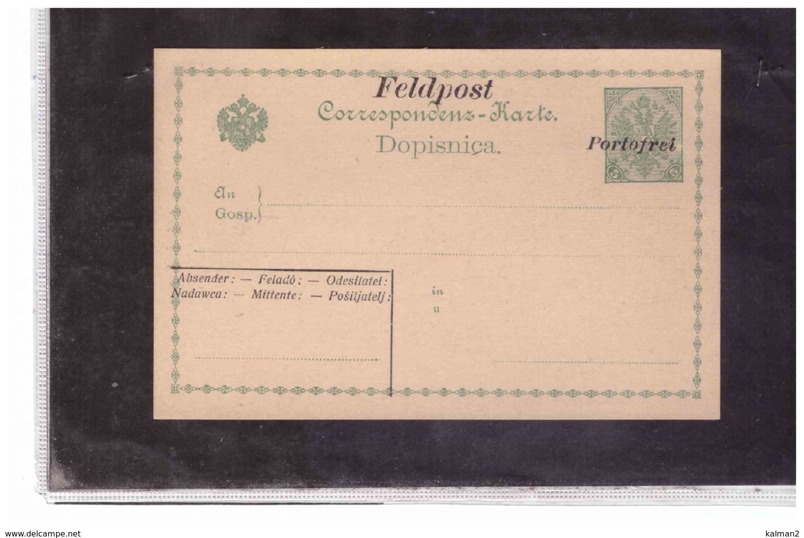 C39   -  BOSNIA FELDPOST PORTOFREI   - ENTIRE NEW - Altri & Non Classificati