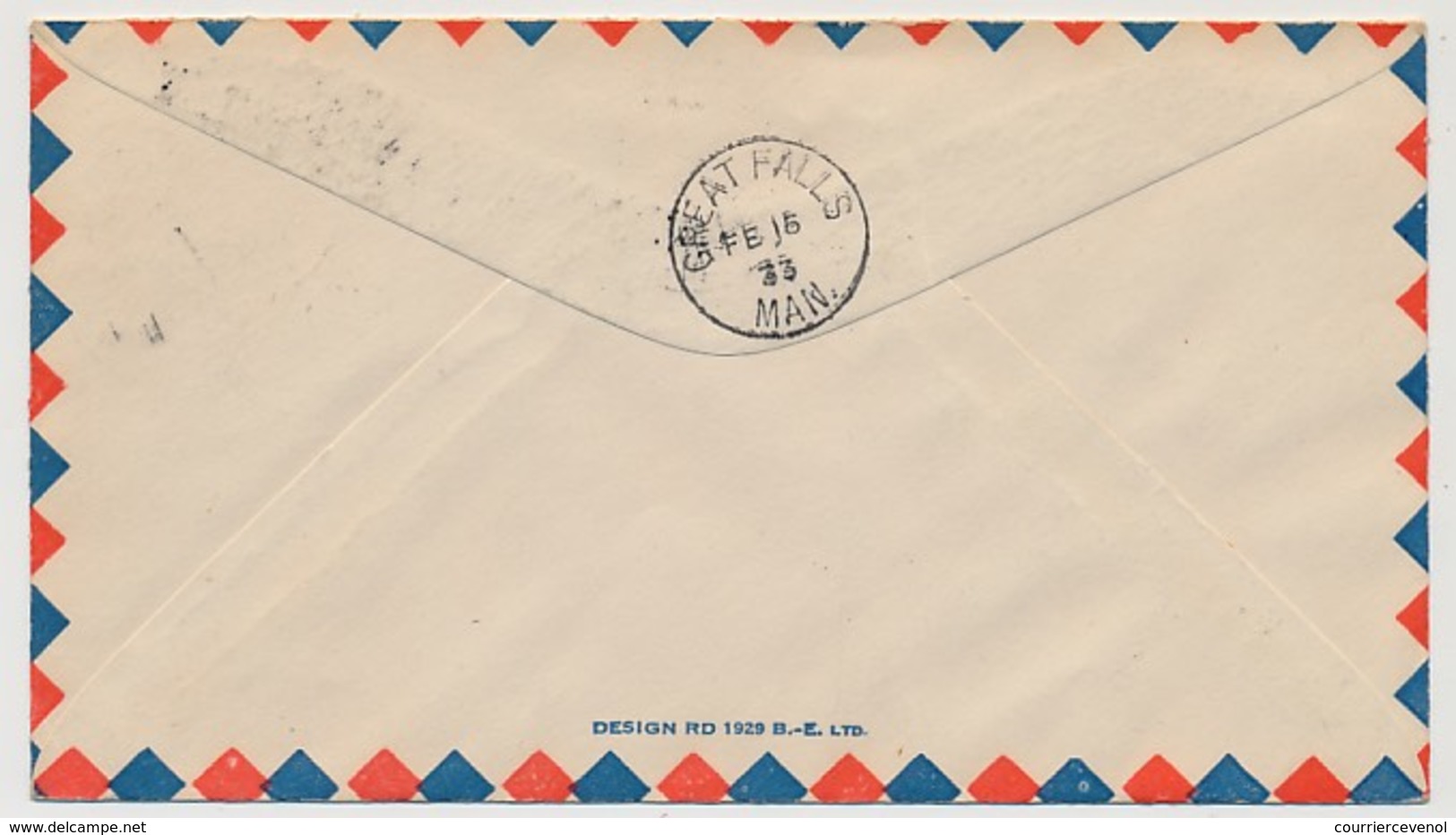 CANADA - Envel. First Official Flight CANADA Air Mail - WADHOPE TO GREAT FALLS - 1933 - Luchtpost