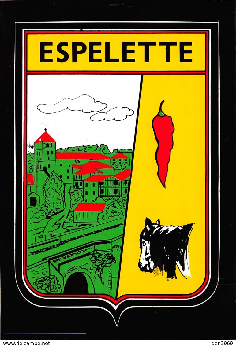 ESPELETTE - Vue D'ensemble - Cheval Pottok - Piment - Edition Cimstick - Autocollant - Espelette