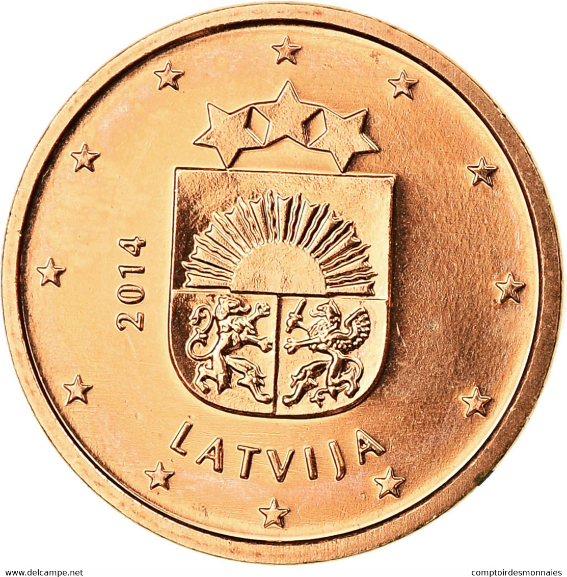 Latvia, Euro Cent, 2014, SPL, Copper Plated Steel, KM:150 - Latvia