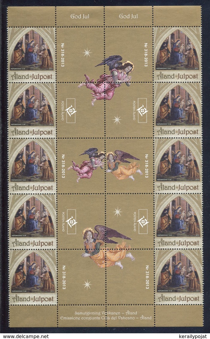 Aland - 2013 Christmas Julpost Gutter Pair 5-strip MNH__(THB-3035) - Ålandinseln