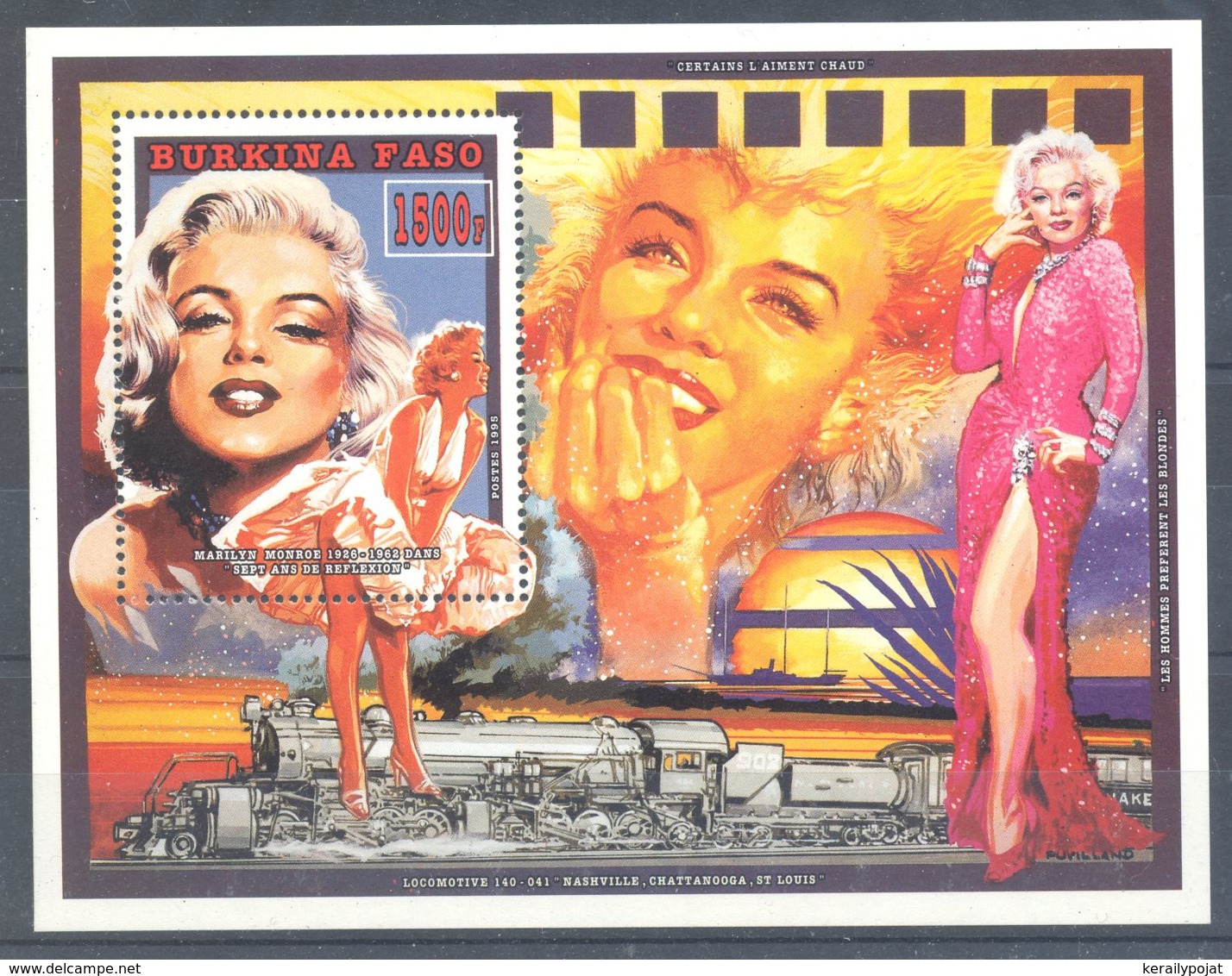 Burkina Faso - 1995 Marilyn Monroe Block (1) MNH__(TH-6053) - Burkina Faso (1984-...)