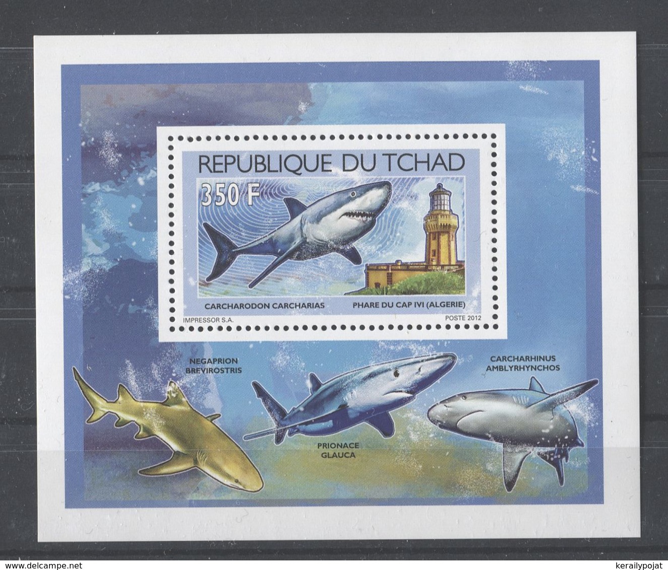 Chad - 2012 Sharks And Lighthouses Block (3) MNH__(TH-6529) - Chad (1960-...)