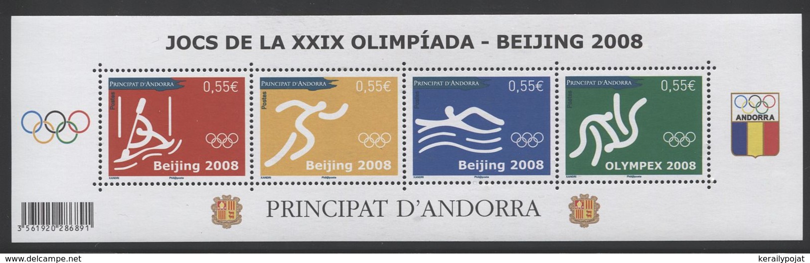 French Andorra - 2008 Beijing Block MNH__(THB-4355) - Hojas Bloque