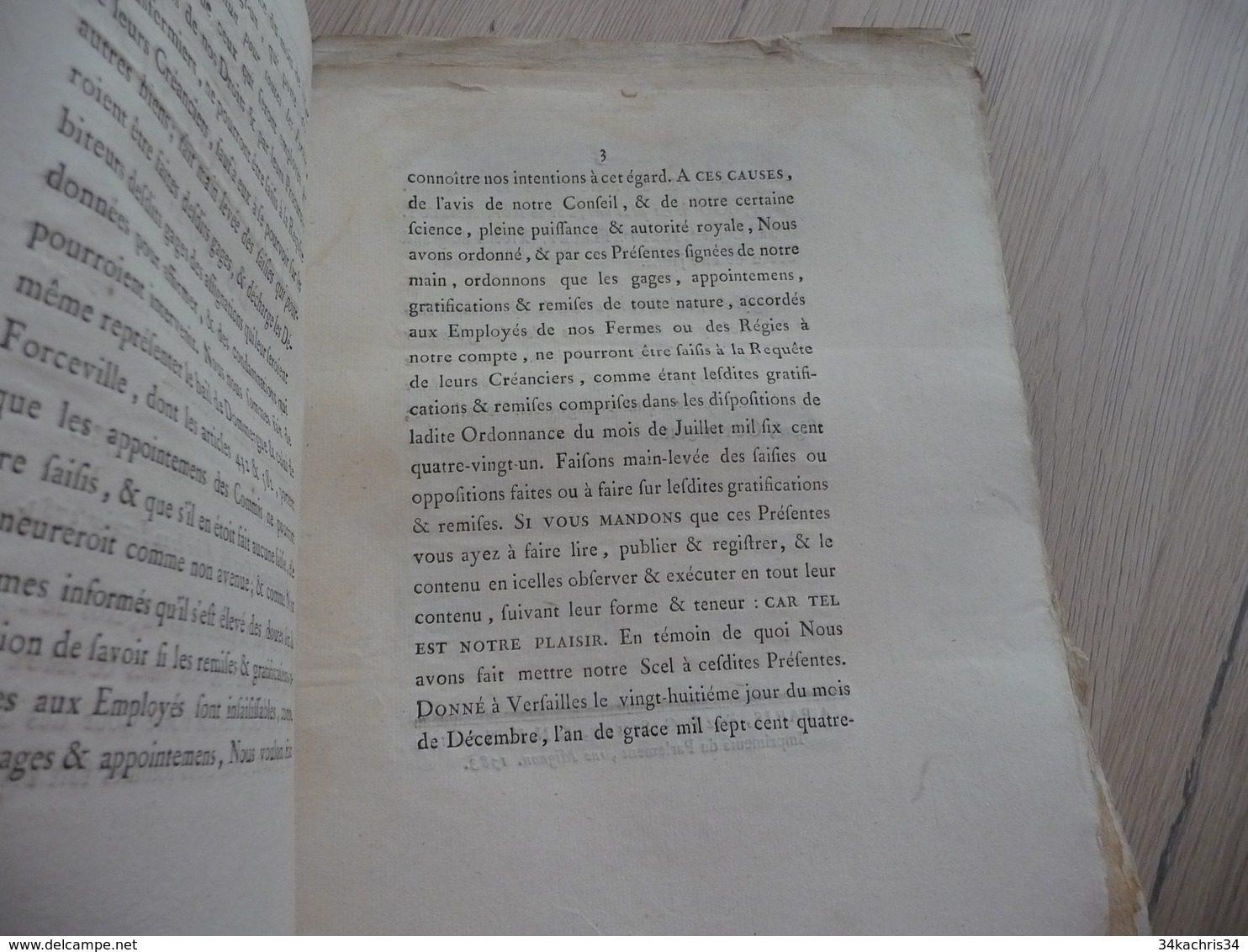 Lettres Patentes Du Roi 28/12/1782 Remises Gratifications Des Fermes Et Régies Du Roi - Decrees & Laws