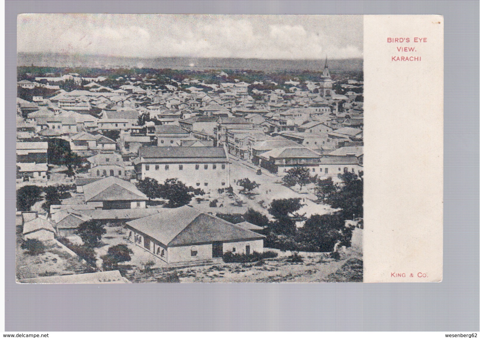 PAKISTAN Bird's Eye View. Karachi 1910 Old Postcard - Pakistan