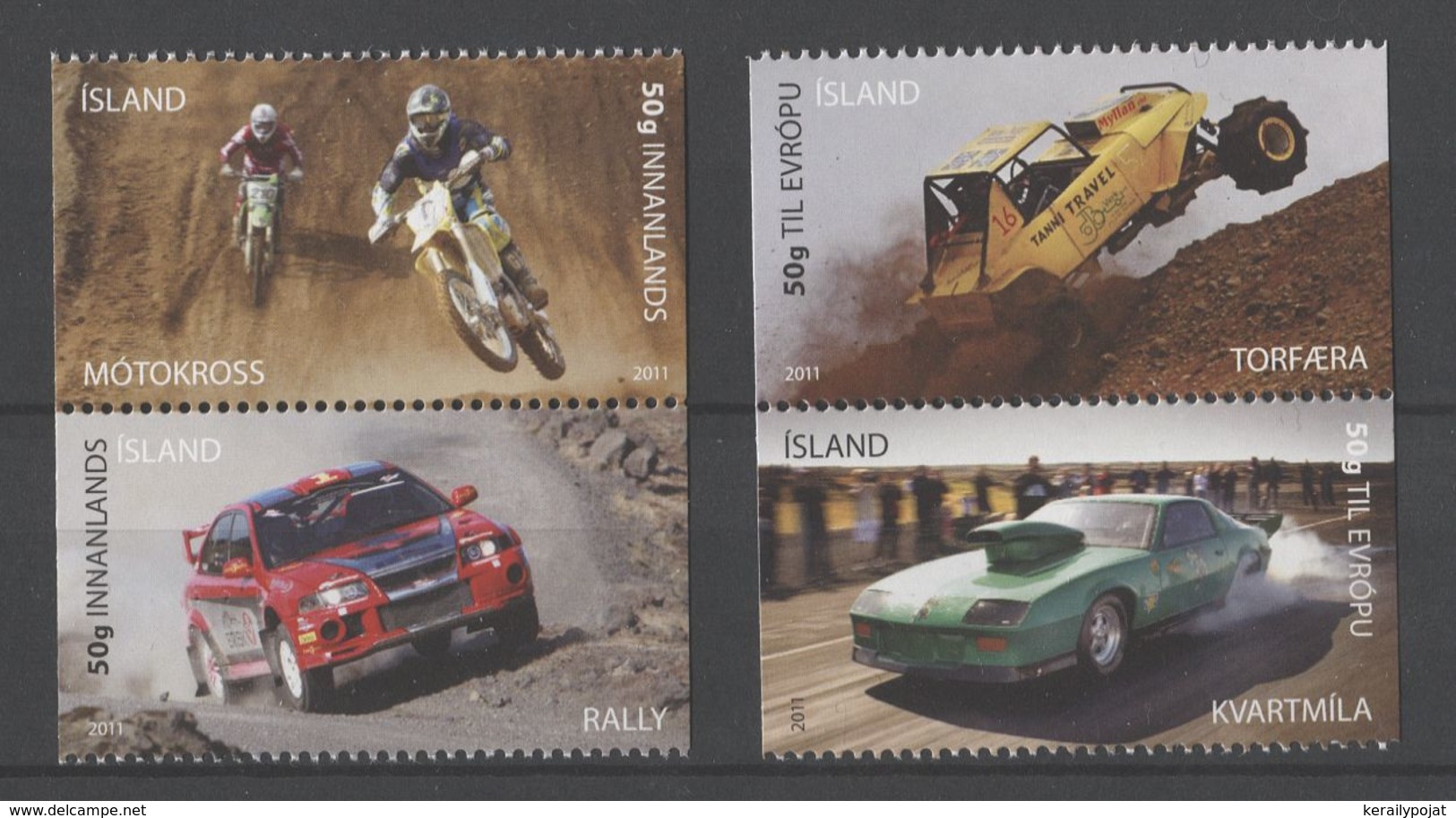 Iceland - 2011 Motorsport Two Pairs MNH__(TH-16950) - Neufs