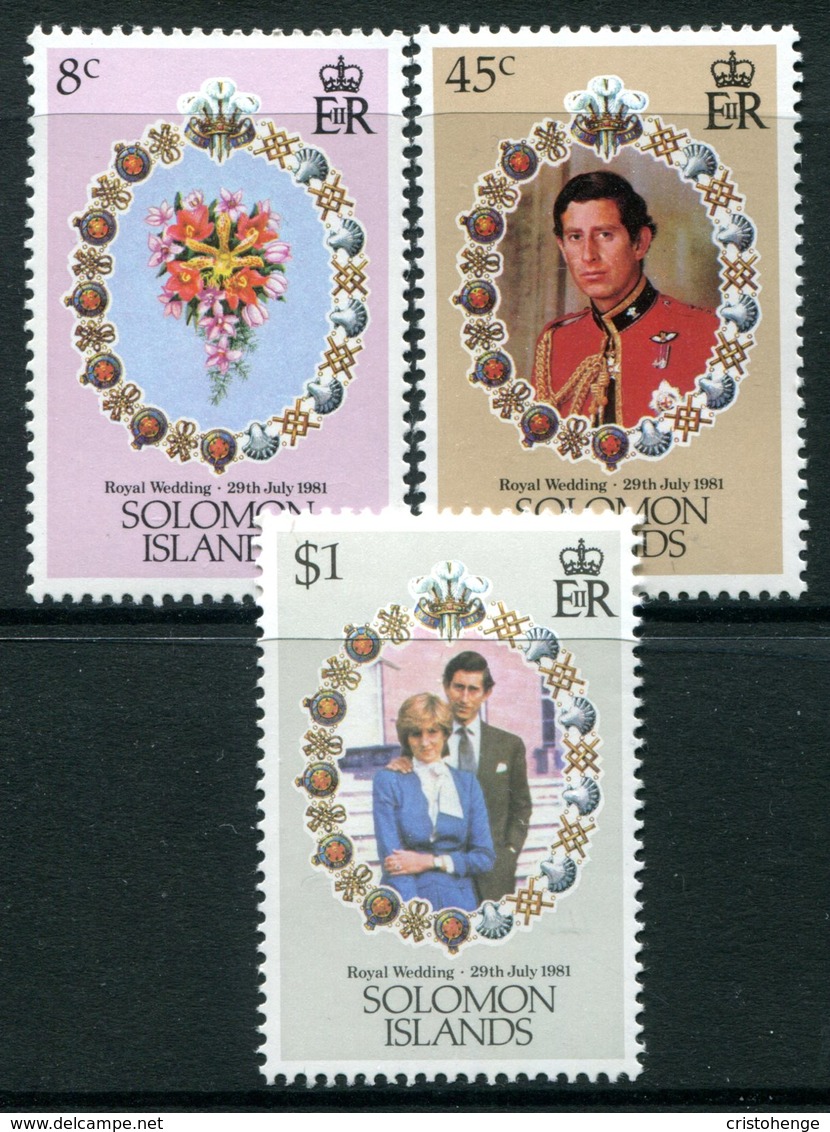 Solomon Islands 1981 Royal Wedding Set MNH (SG 445-447) - Salomoninseln (Salomonen 1978-...)