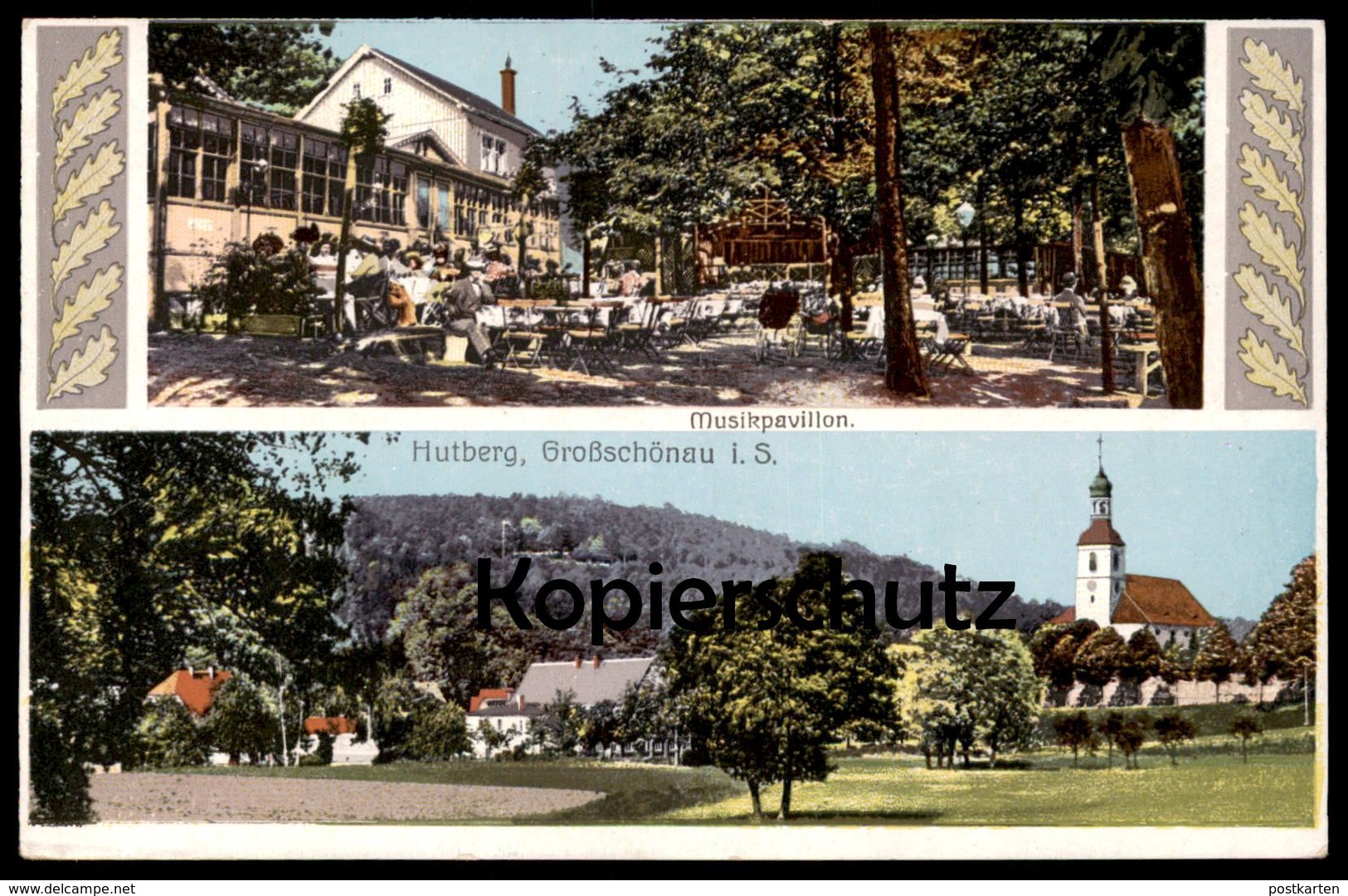 ALTE POSTKARTE HUTBERG GROSSSCHÖNAU MUSIKPAVILLON PAVILLON SACHSEN Großschönau Ansichtskarte Postcard Cpa AK - Grossschönau (Sachsen)