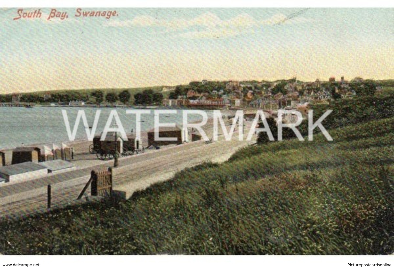 SWANAGE SOUTH BAY OLD COLOUR POSTCARD DORSET - Swanage