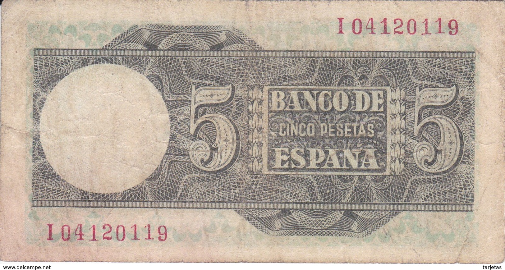 BILLETE DE ESPAÑA DE 5 PTAS DEL 1948 SERIE I CALIDAD RC (BANKNOTE) - 5 Pesetas