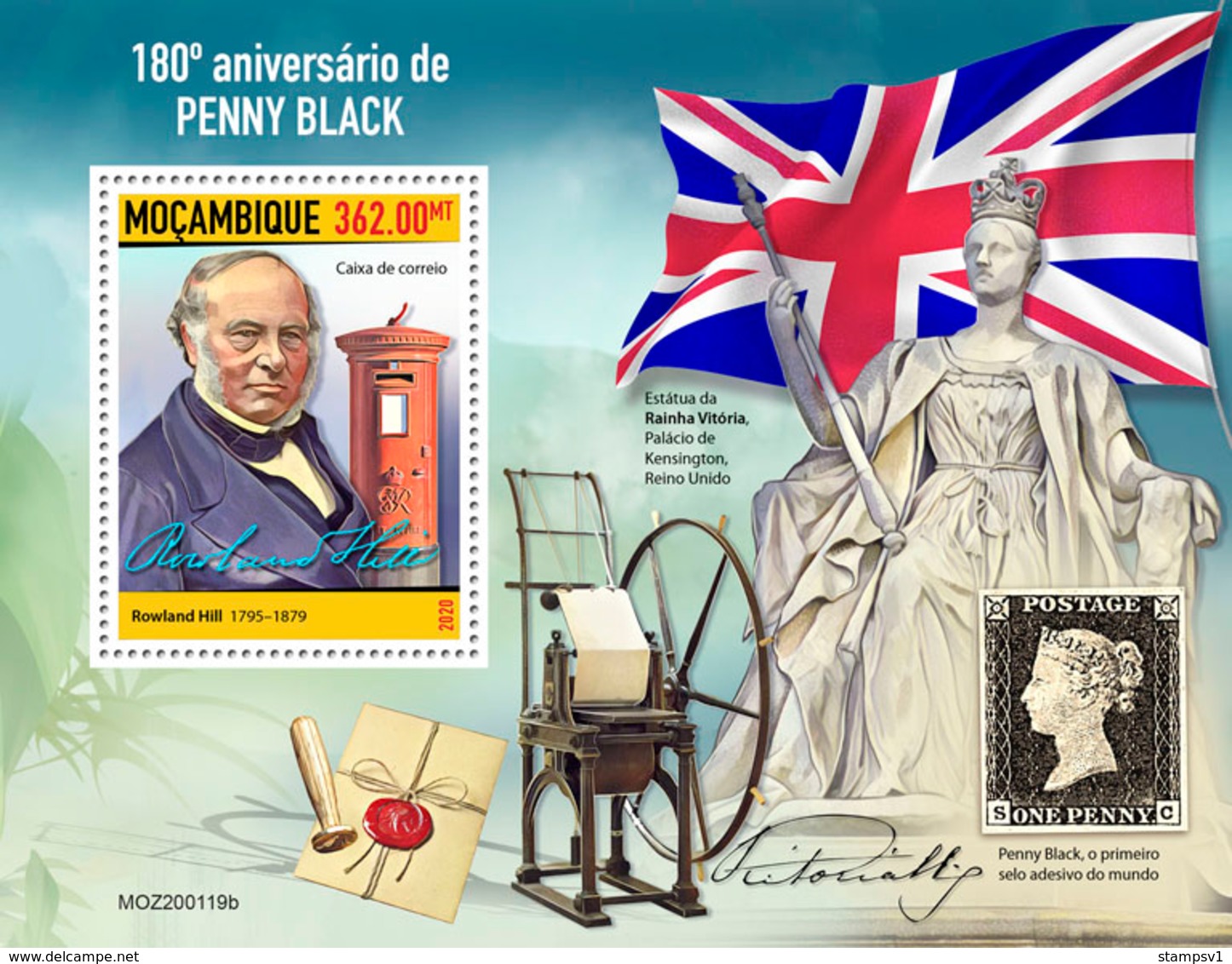 Mozambique 2020 180th Anniversary Of The Penny Black. (0119b)  OFFICIAL ISSUE - Poste