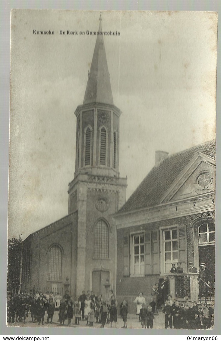 ***  KEMSEKE  ***   -   De Kerk En Gemeentehuis - Stekene