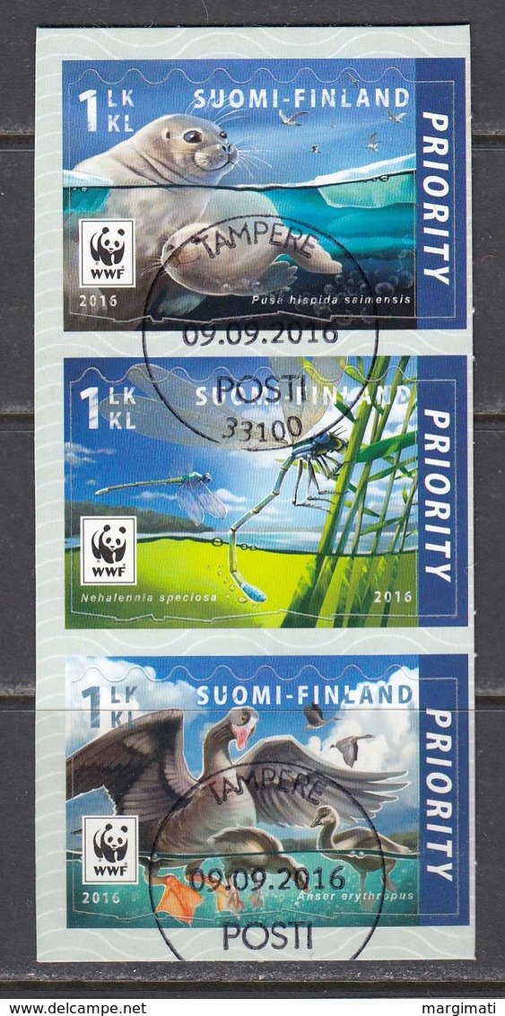 Finland 2016. WWF - Endangered Species . 3 W.Gest.Used. - Oblitérés