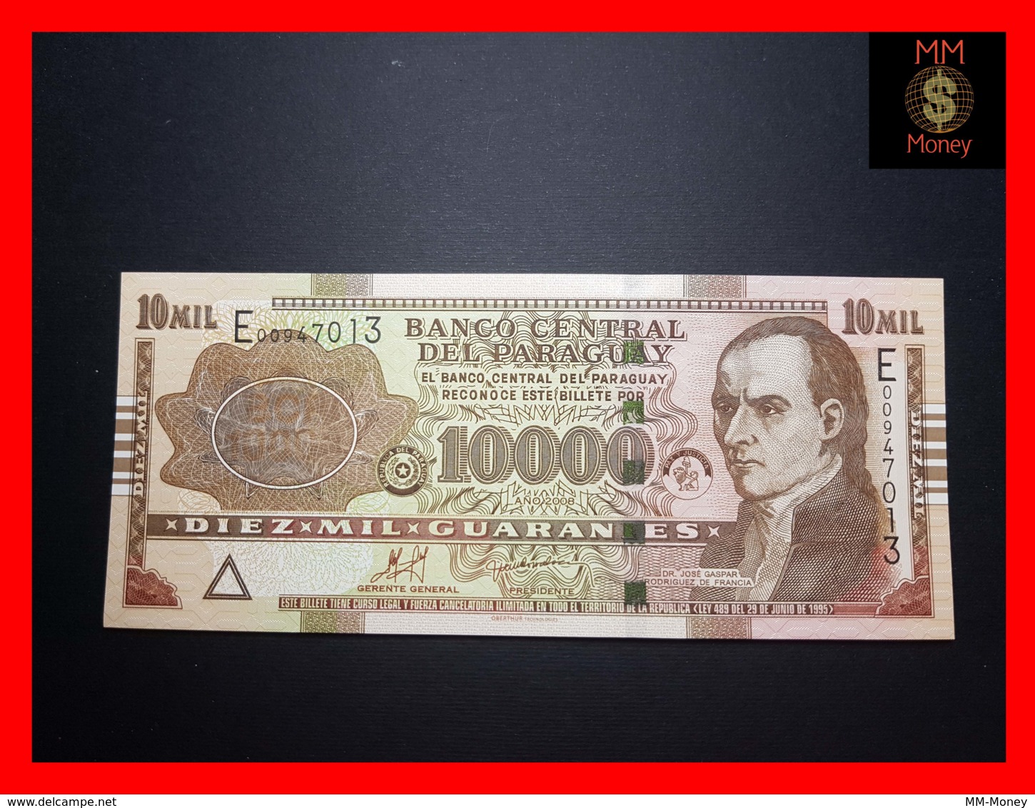 PARAGUAY 10.000 10000 Guaranies 2008  P. 224 C  UNC - Paraguay