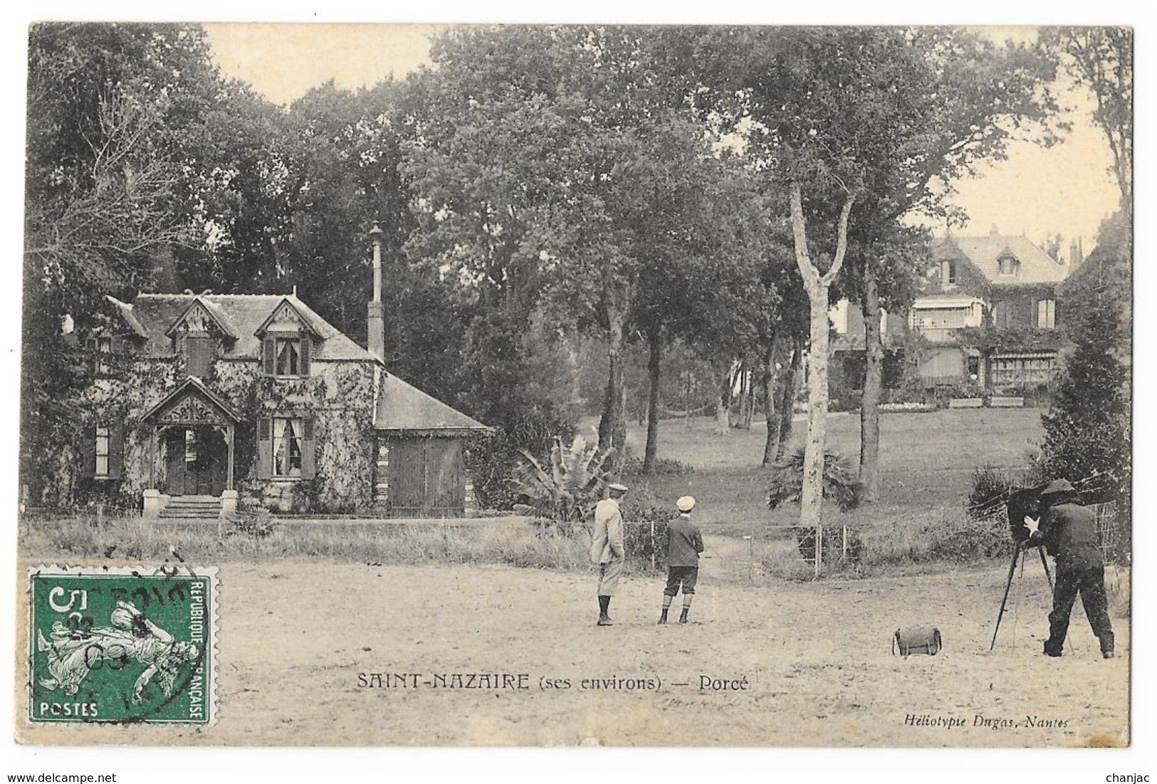 Cpa: 44 Environs SAINT NAZAIRE - LE PORCE (Villas, Photographe) Ed. Dugas (rare) 1909 - Saint Nazaire