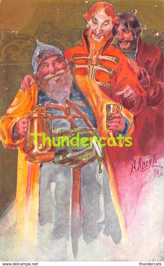 CPA ILLUSTRATEUR APSIT RUSSE ARTIST SIGNED ART NOUVEAU CARD RUSSIA RUSSIAN ART FOLK KRAMPUS DEVIL DIABLE - Bilibine