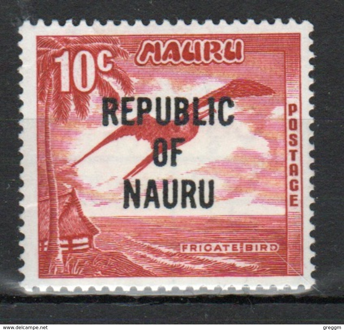 Nauru Single 10c Stamp From 1968 Definitive Set Overprinted Republic Of Nauru. - Nauru