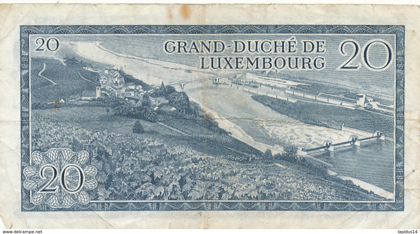 BILLET -GRAND DUCHE DE LUXEMBOURG  VINGT FRANCS- - Lussemburgo