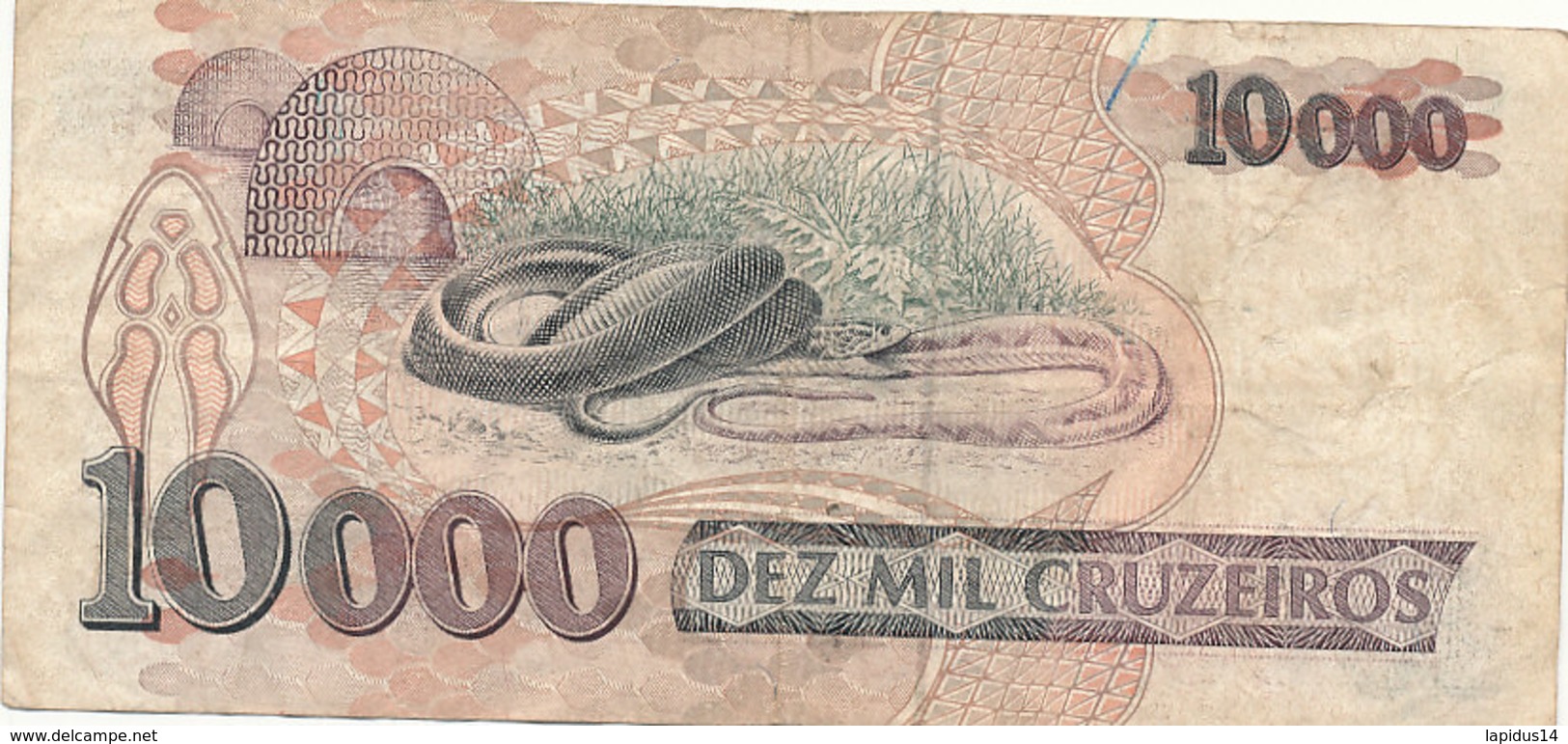 BILLET -   BRESIL  BANCO CENTRAL DO BRASIL DEZ  MIL CRUZEIROS - Brazil