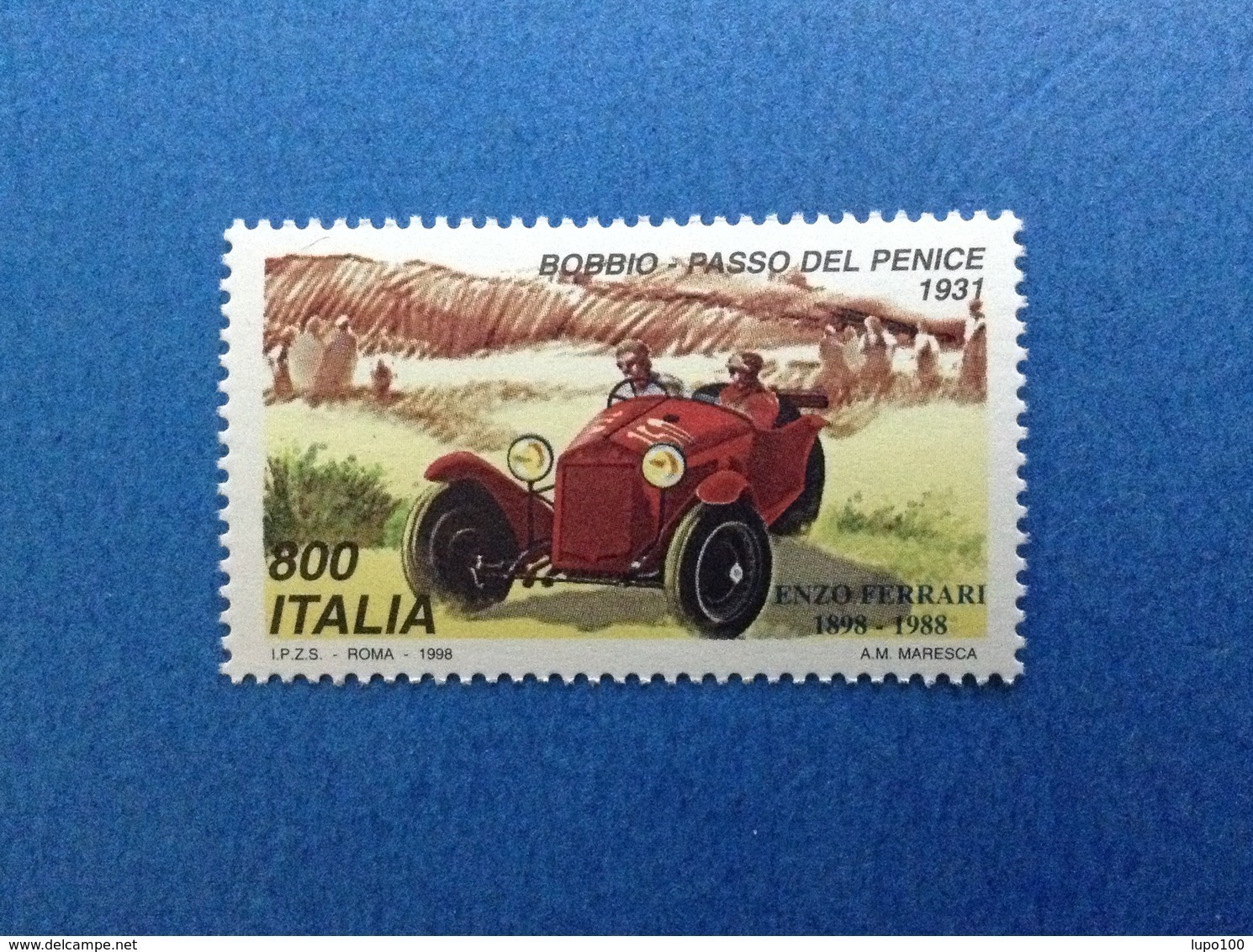 1998 ITALIA FRANCOBOLLO NUOVO ITALY STAMP NEW MNH** AUTO FERRARI BOBBIO PASSO DEL PENICE 1931 - 1991-00: Mint/hinged