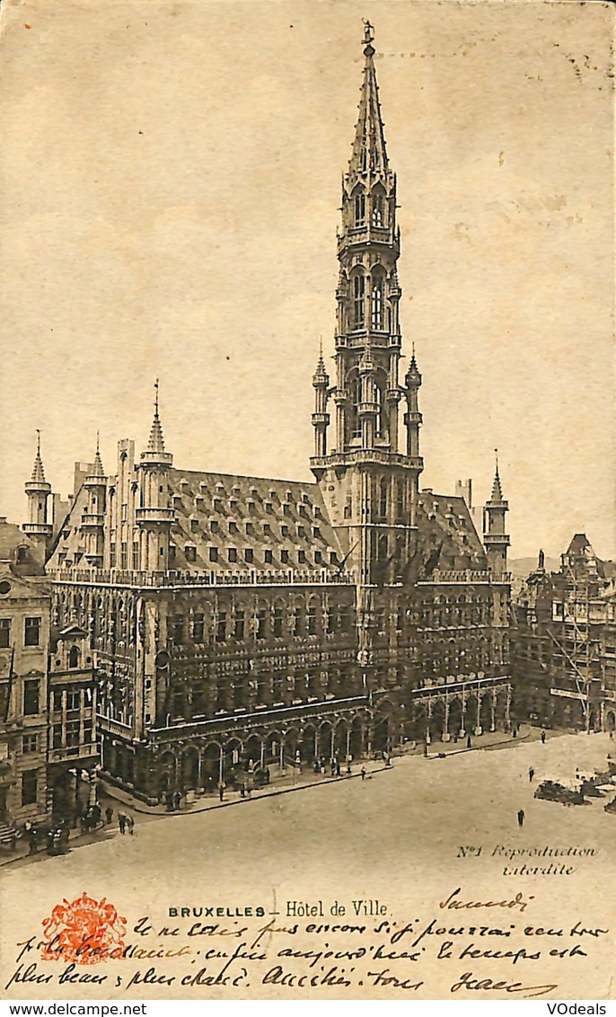 027 696 - CPA - Belgique - Brussels - Bruxelles - Hôtel De Ville - Squares