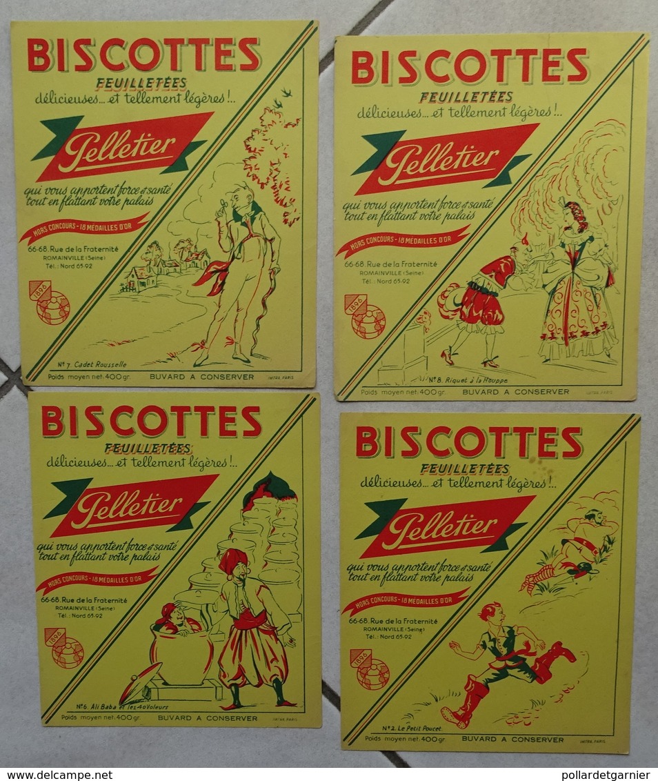 Lot De 4 Buvards Biscottes Pelletier - Zwieback