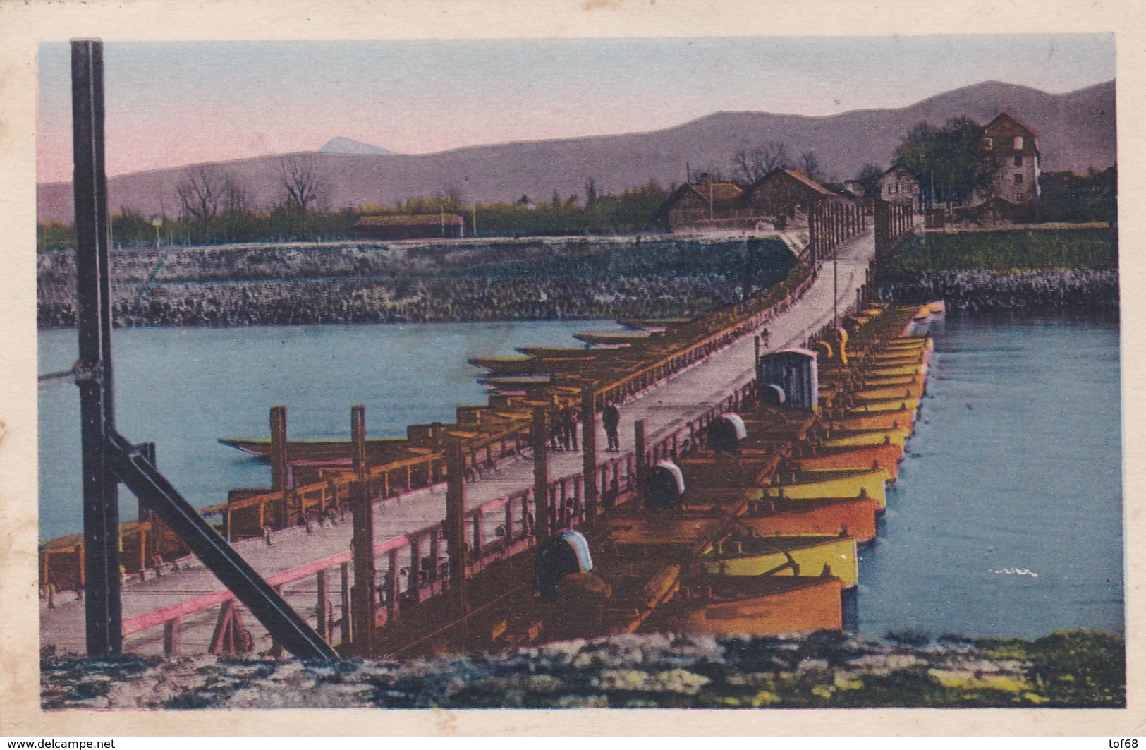 Souvenir De Chalampé Pont De Bateaux Sur Le Rhin - Chalampé