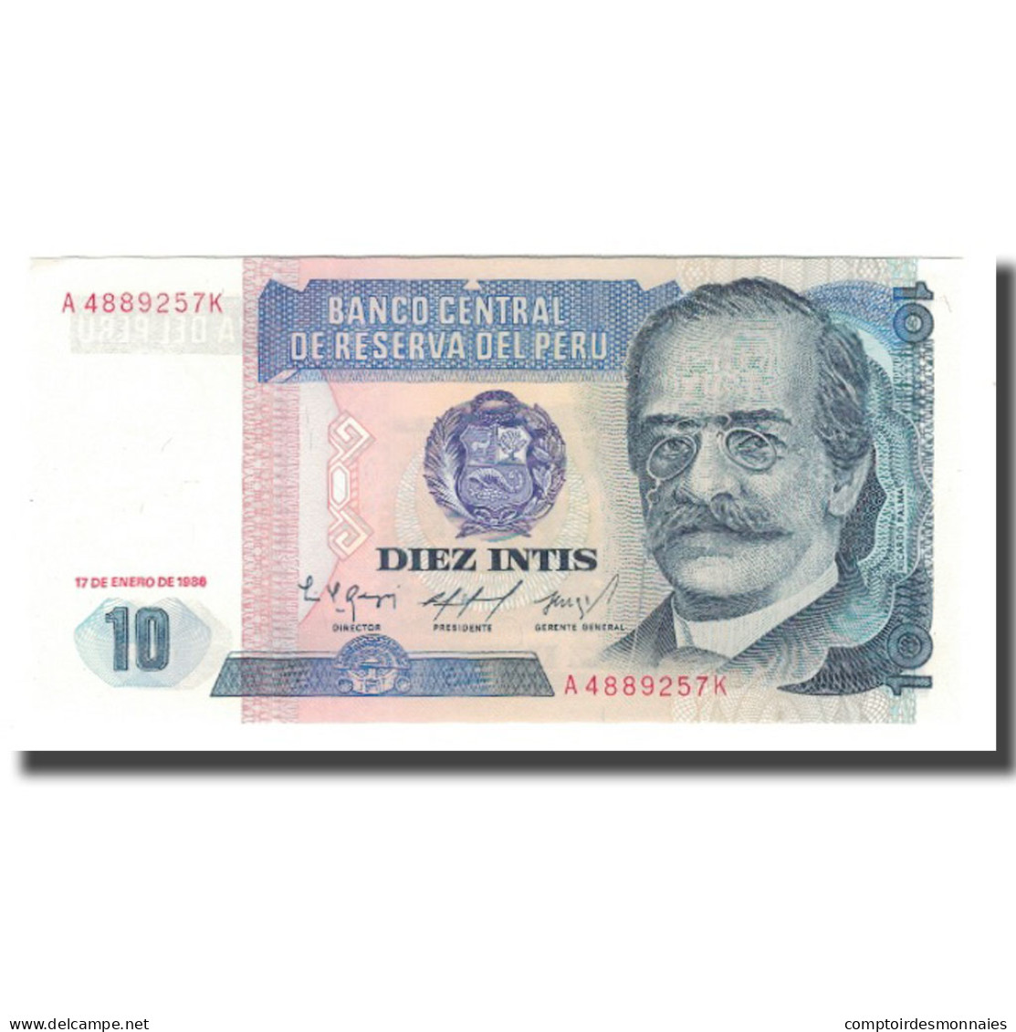 Billet, Pérou, 10 Intis, 1986, 1986-01-17, KM:128, NEUF - Peru