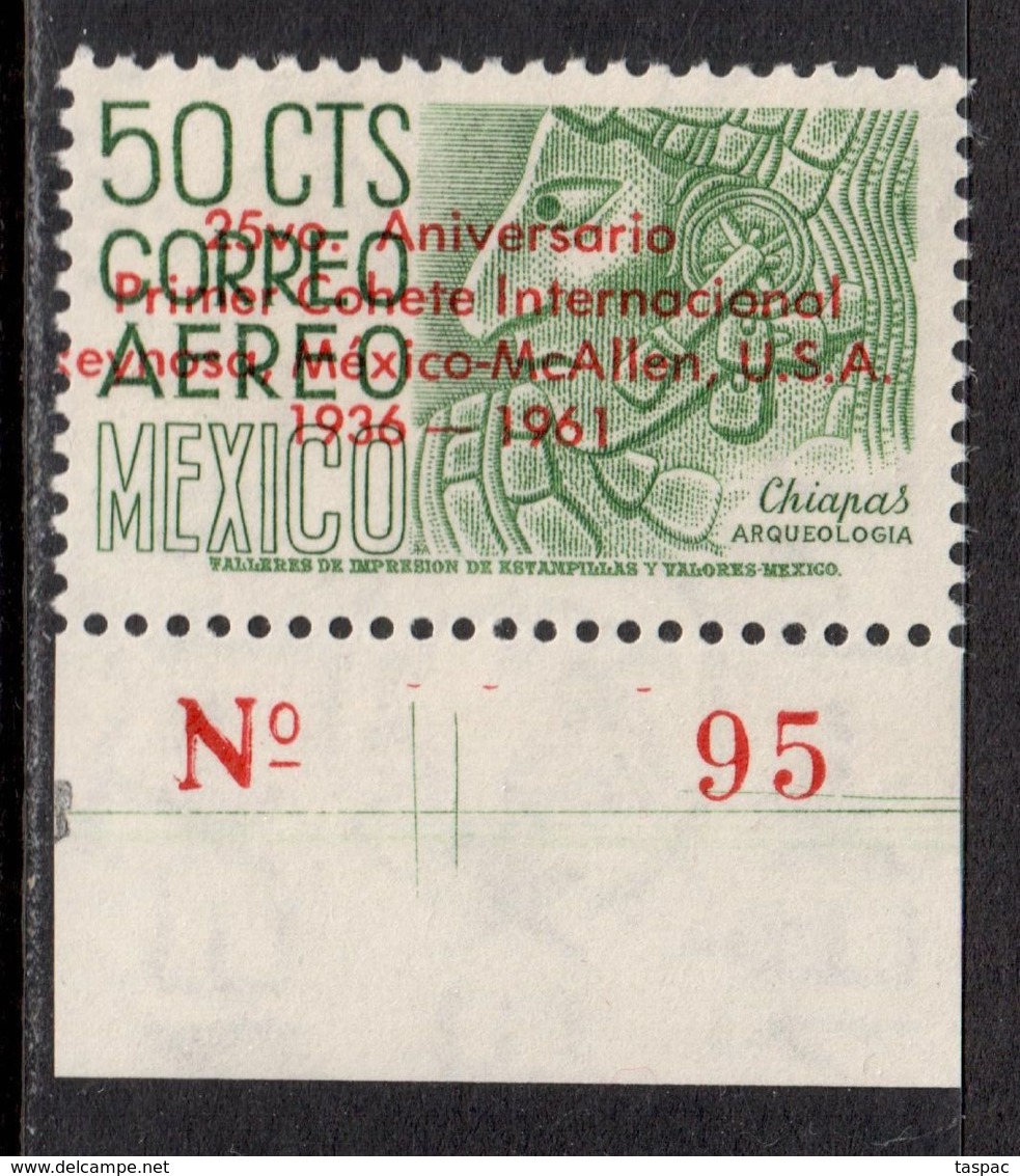 Mexico 1961 Not Issued Mi# III ** MNH - Overprinted - Rocket Launch Between McAllen And Reynosa / Space - Amérique Du Nord